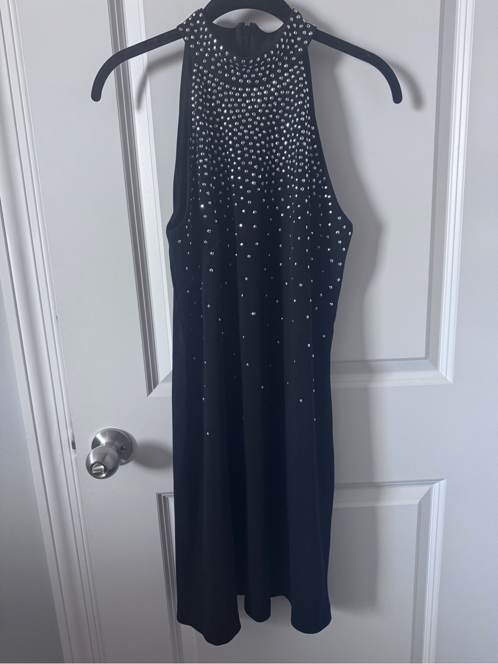 vintage-style Jax studded black halter neck cocktail dress-Size 4